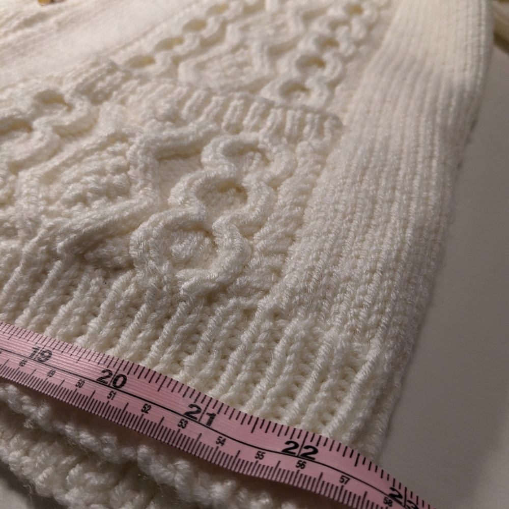 SOLD -🍦 Handmade Fisherman Style Cable Knit Button up V Neck Cardigan, XS-XXL - Picture 9 of 16